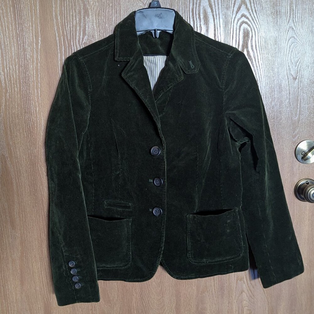 Gap Green Velvet Corduroy Blazer Sport Coat, 6